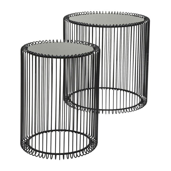 Set di 2 tavoli contenitori neri High Wire - Kare Design