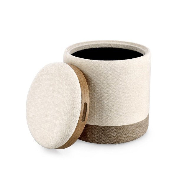 Poggiapiedi grigio/beige Deva – Bizzotto-image-3