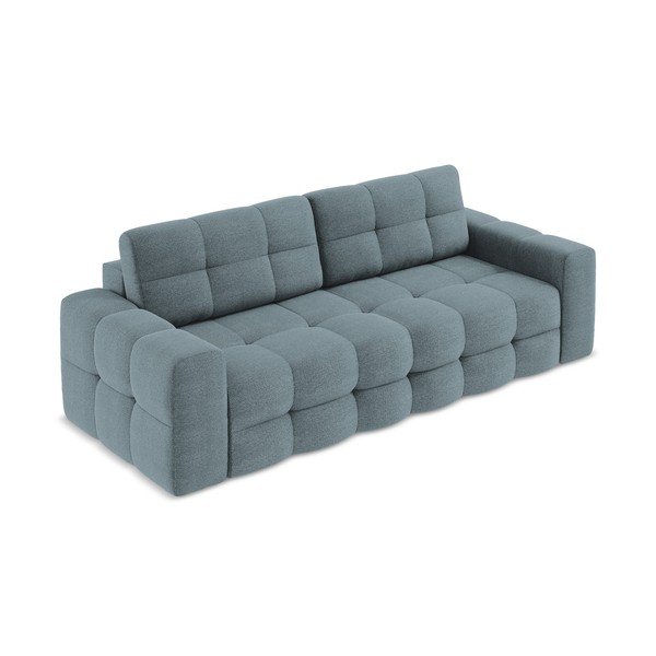 Divano blu allungabile con rivestimento in bouclé 255 cm Milu – Makamii-image-2