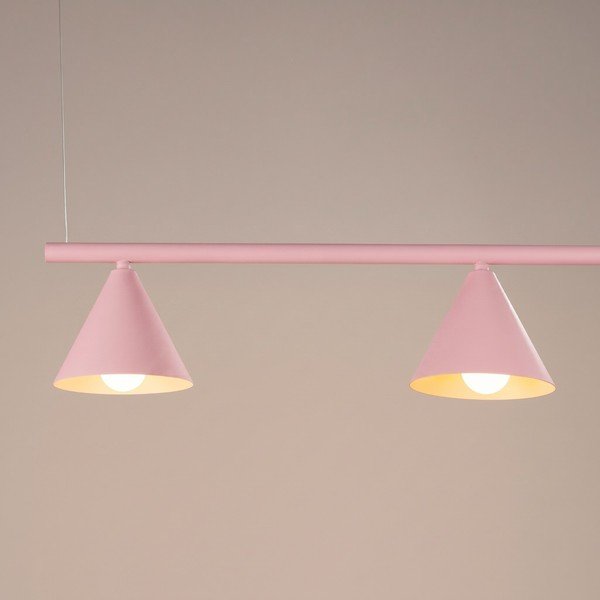 Lampadario rosa in acciaio Zylo – Sollux-image-2
