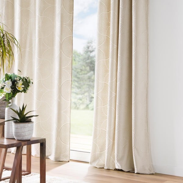 Tenda beige in velluto 135x260 cm Eva – douceur d'intérieur-image-1