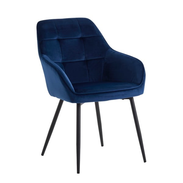 Set di sedie da pranzo blu scuro in imbottito con braccioli 2 pz Nolan Square – Unique Furniture