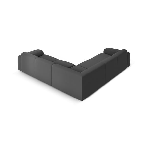 Divano angolare grigio scuro in tessuto bouclé (angolo variabile / a L) Molino - Micadoni Home-image-3