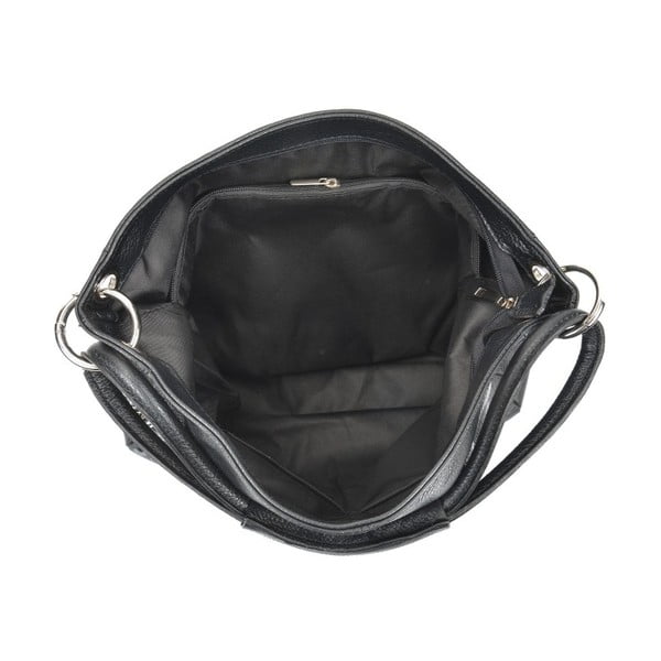 Černá kožená kabelka Anna Luchini Srumla-image-2