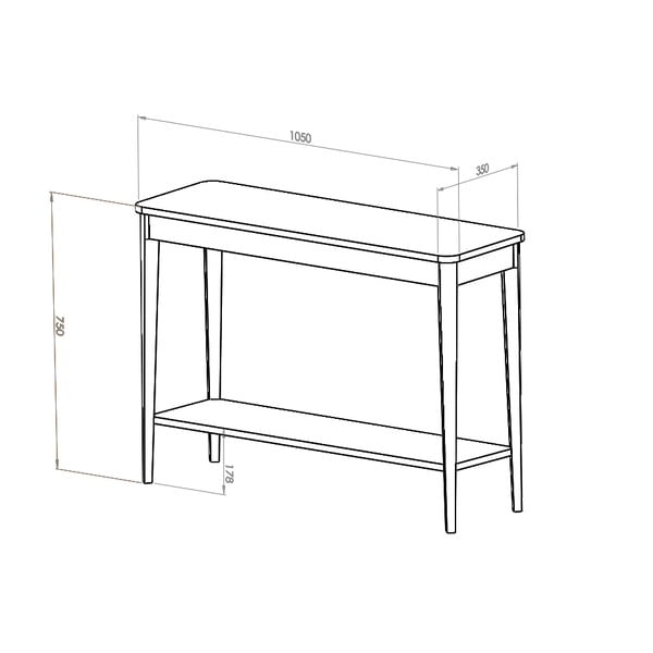 Tavolo consolle nero 35x85 cm – Ragaba-image-1