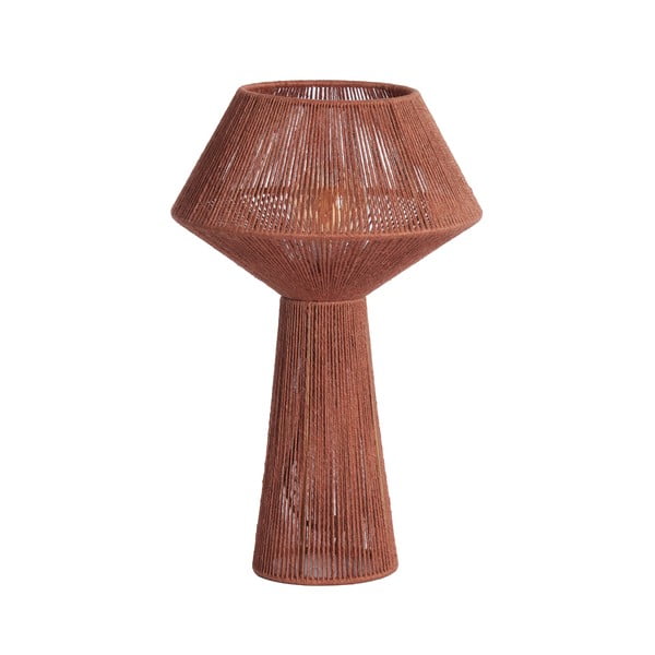 Lampada da tavolo rossa con paralume in juta (altezza 47 cm) Fugia - Light & Living