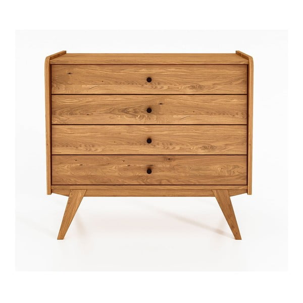 Cassettiera bassa in legno di quercia 100x90 cm Retro - The Beds-image-2