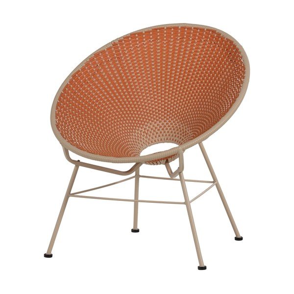 Poltrona da esterno arancione in rattan artificiale Kazoun – WOOOD