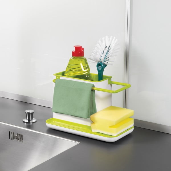 Porta detersivi da cucina bianco e verde Caddy Sink Tidy - Joseph Joseph-image-1