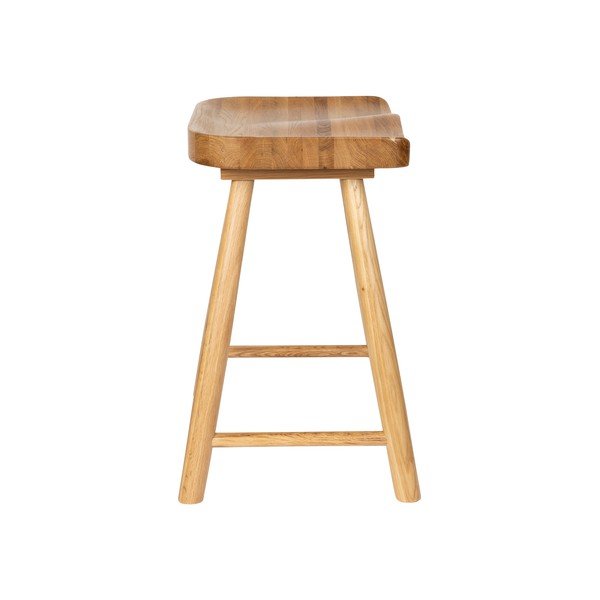 Sgabello di colore naturale in rovere massiccio Vander – White Label-image-3