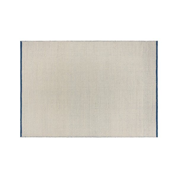 Tappeto blu/beige in lana tessuto a mano 140x200 cm Lenu – noo.ma