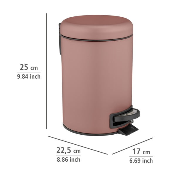 Cestino in acciaio a pedale 3 l Leman - Wenko-image-3