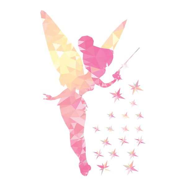 Set di adesivi murali Fata e stelle brillanti Origami - Ambiance-image-1