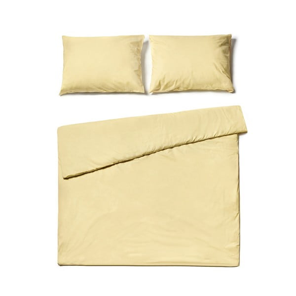 Lenzuola in cotone giallo vaniglia per letto matrimoniale , 200 x 220 cm - Bonami Selection