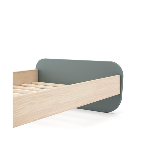 Letto da bambini verde polveroso con effetto pino con rete inclusa 90x190 cm Esteban – Marckeric-image-4