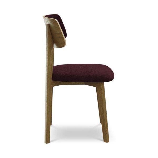 Sedia da pranzo burgundy in legno massiccio Niu – Makamii-image-2
