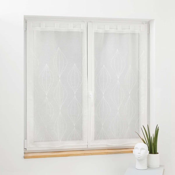 Set di 2 tende in voile bianco 60x90 cm Galactee - douceur d'intérieur-image-2