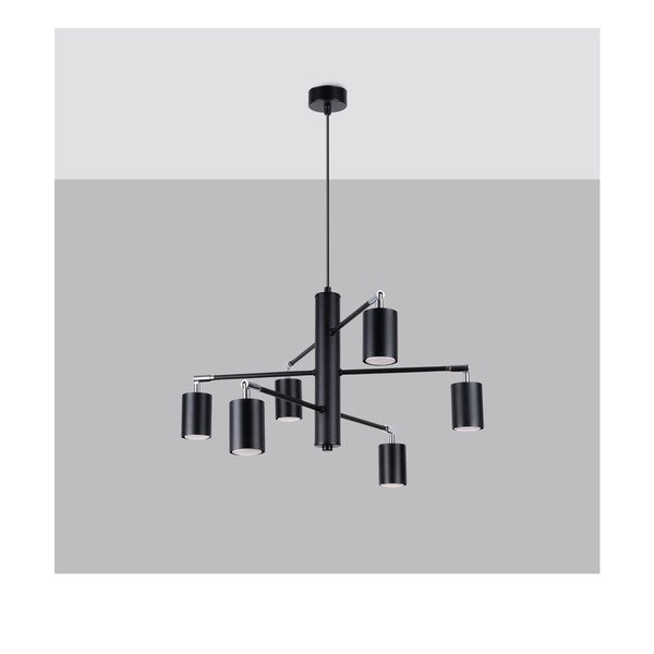 Lampadario nero in metallo Virta – Sollux-image-3