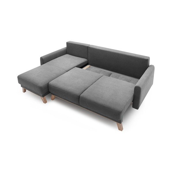 (II. qualità) Divano letto grigio scuro Balio, angolo sinistro - Bobochic Paris-image-4