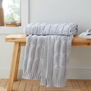 Coperta grigia a maglia 130x170 cm Chunky Marl Knit - Catherine Lansfield