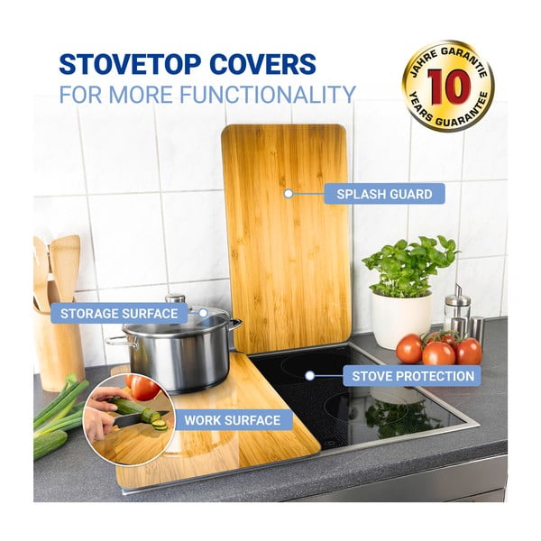 Coprifuoco in vetro temperato in set da 2 52x30 cm Wooden - Maximex-image-4