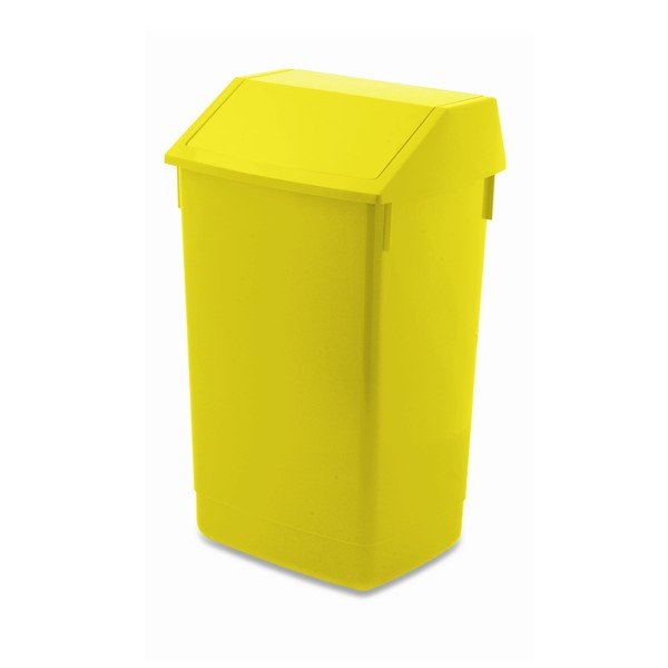 Cestino giallo con coperchio incernierato , 41 x 33,5 x 68 cm - Addis