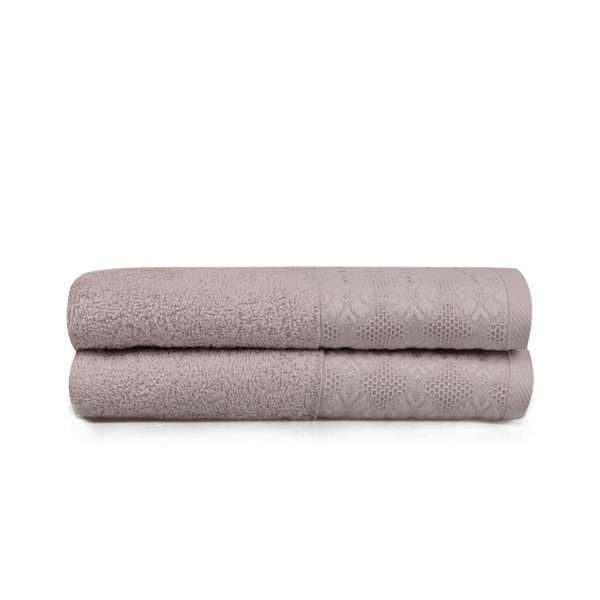 Set di due asciugamani marroni Provence, 90 x 50 cm - Soft Kiss-image-1