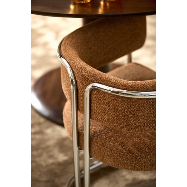 Sedia da pranzo marrone chiaro in imbottito con braccioli Adante – Light & Living-image-1