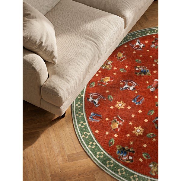 Tappeto rotondo rosso/verde a tema natalizio ø 200 cm Toy's Delight Nostalgic Noel Red Green – Villeroy&Boch-image-3