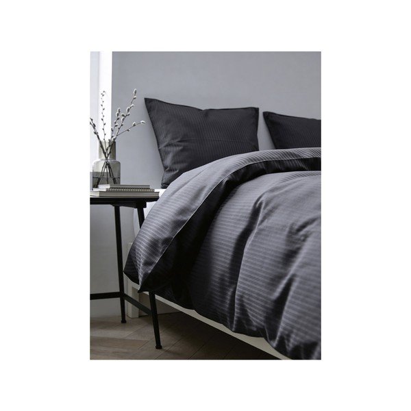 Set copripiumino e federa color antracite in cotone per letto singolo 140x200 cm Still – Södahl-image-1