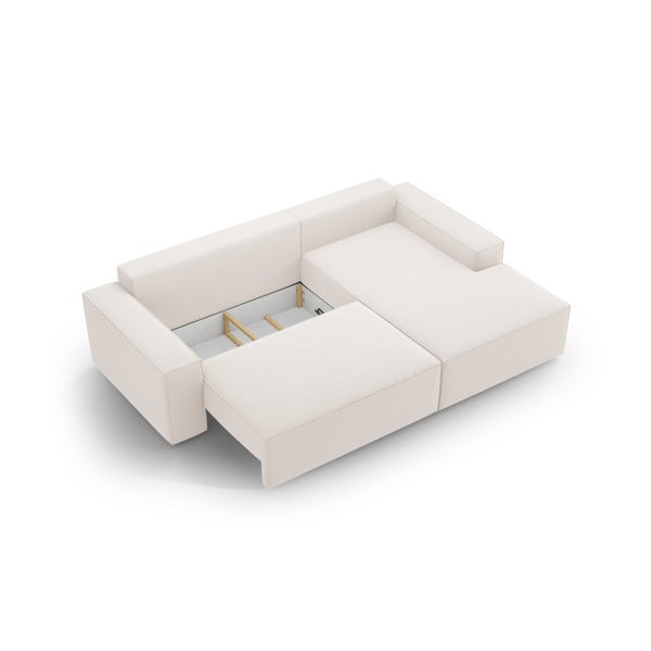 Divano letto angolare beige (angolo destro) Jodie - Micadoni Home-image-4