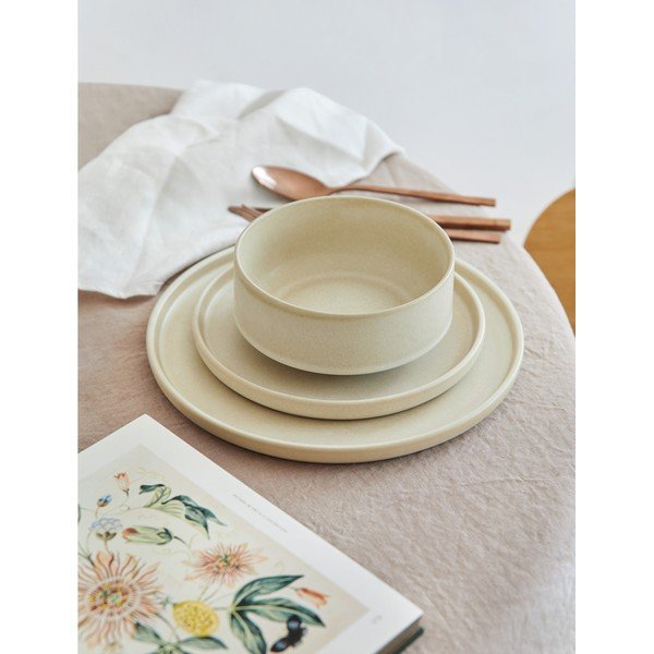 Set di piatti color crema in gres 18 pz Malia - Bonami Selection-image-1