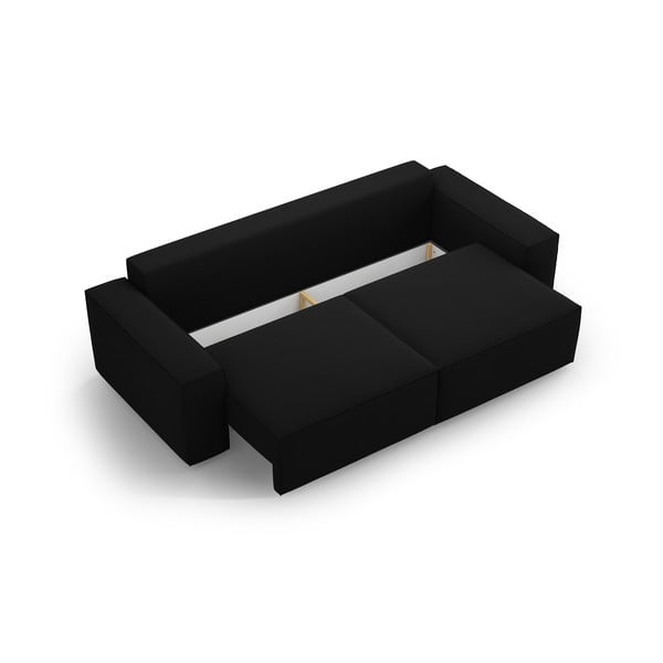 Divano letto nero 247 cm Jodie - Micadoni Home-image-3