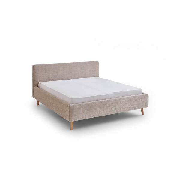 Letto matrimoniale imbottito beige rete non inclusa 160x200 cm Mattis – Meise Möbel-image-3