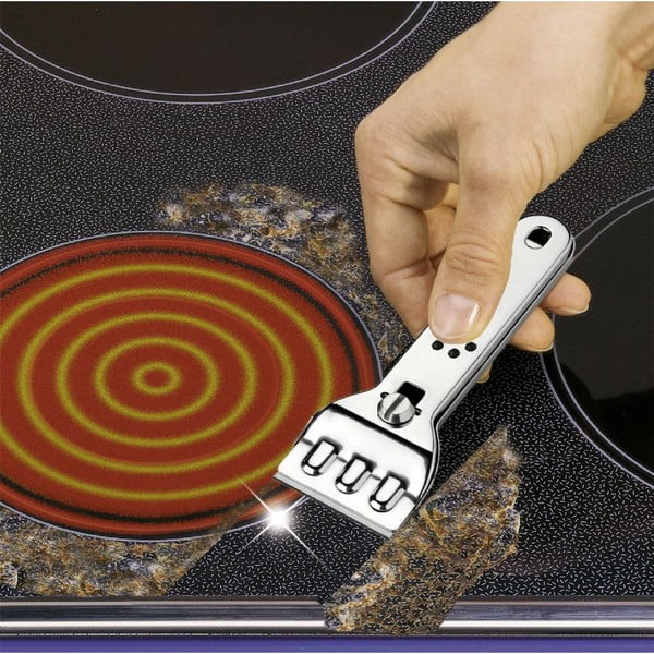 Raschietto per piano cottura in vetroceramica in acciaio inox Hobbie - Wenko-image-1