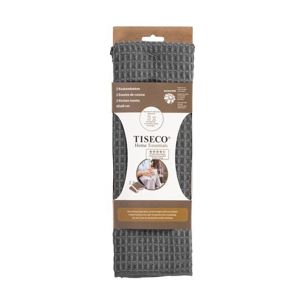 Set di strofinacci in microfibra 2 pz 40x60 cm Waffle – Tiseco Home Studio-image-1