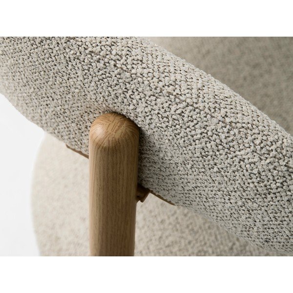 Sedia da pranzo color crema/di colore naturale imbottito con braccioli Frances – Unique Furniture-image-4