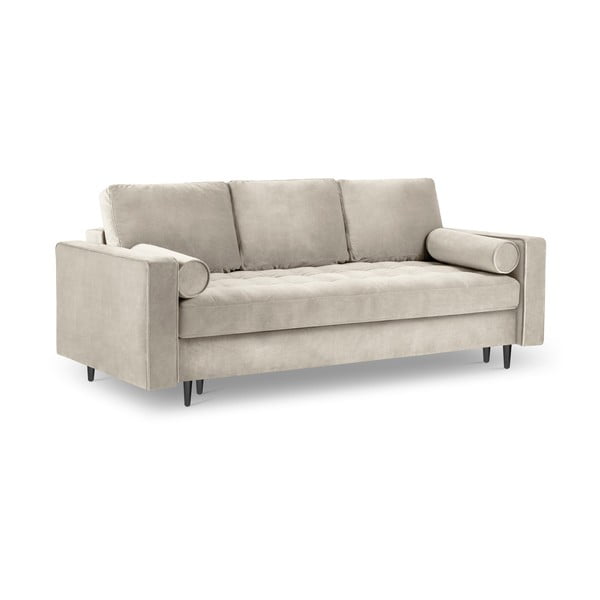 Divano letto in velluto beige Santo - Milo Casa-image-3