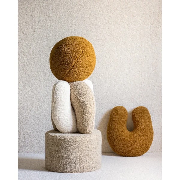 Cuscino per divano da bambini marrone con rivestimento in bouclé Ball – Wigiwama-image-4