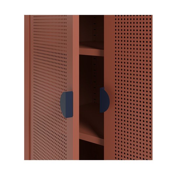 Armadietto color terracotta in metallo 70x100x40 cm Sayla – Marckeric-image-4
