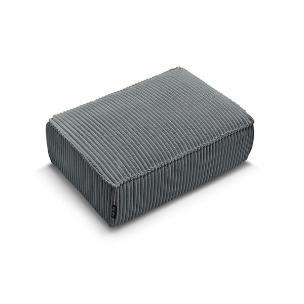 Poggiapiedi grigio scuro con rivestimento in velluto a coste Chelsea – Bobochic Paris-image-4