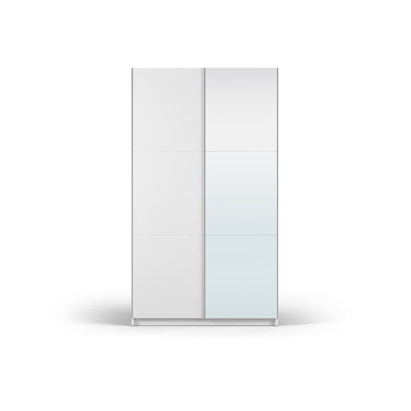 Armadio bianco con specchio e ante scorrevoli 122x215 cm Lisburn - Cosmopolitan Design