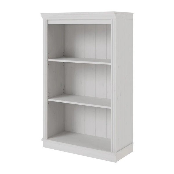 Libreria bianca in pino massiccio 74x118x35 cm Anita – Støraa-image-3