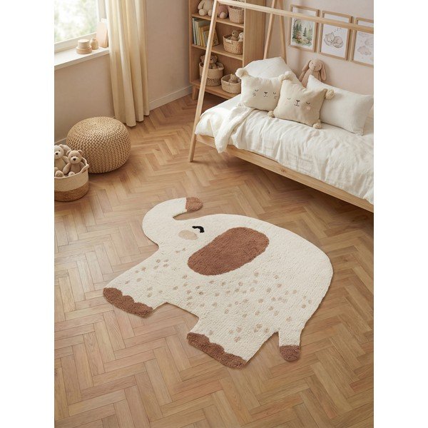 Tappeto per bambini marrone/color crema in cotone lavabile/tessuto a mano 95x120 cm Snuggle Emmi – Hanse Home-image-1