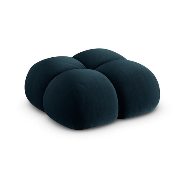 Poggiapiedi blu scuro con rivestimento in velluto Loretto – Cosmopolitan Design-image-2