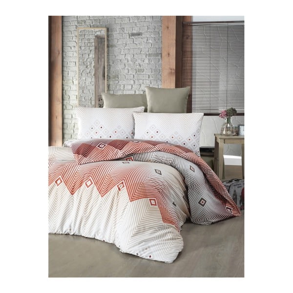 Biancheria da letto matrimoniale con lenzuolo e federa Adriana Terra, 160 x 220 cm - Mijolnir