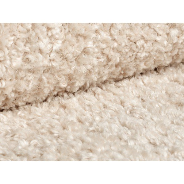 Poggiapiedi beige con rivestimento in bouclé Dia – Micadoni -image-2