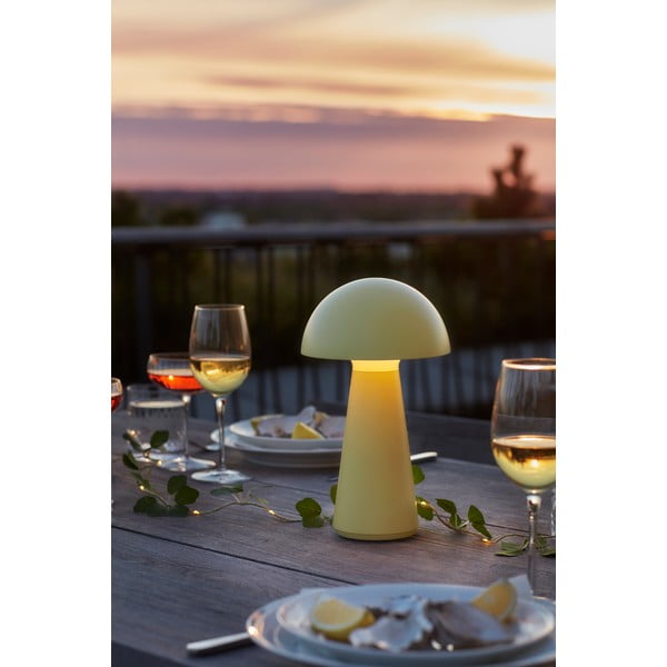 Lampada da tavolo LED gialla con telecomando (altezza totale 28 cm) Sam – Sirius-image-1