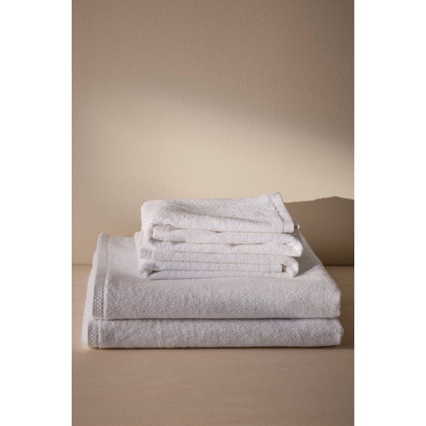 Set di asciugamani per viso e corpo bianchi in cotone 4 pz Darcy – Jotex-image-1