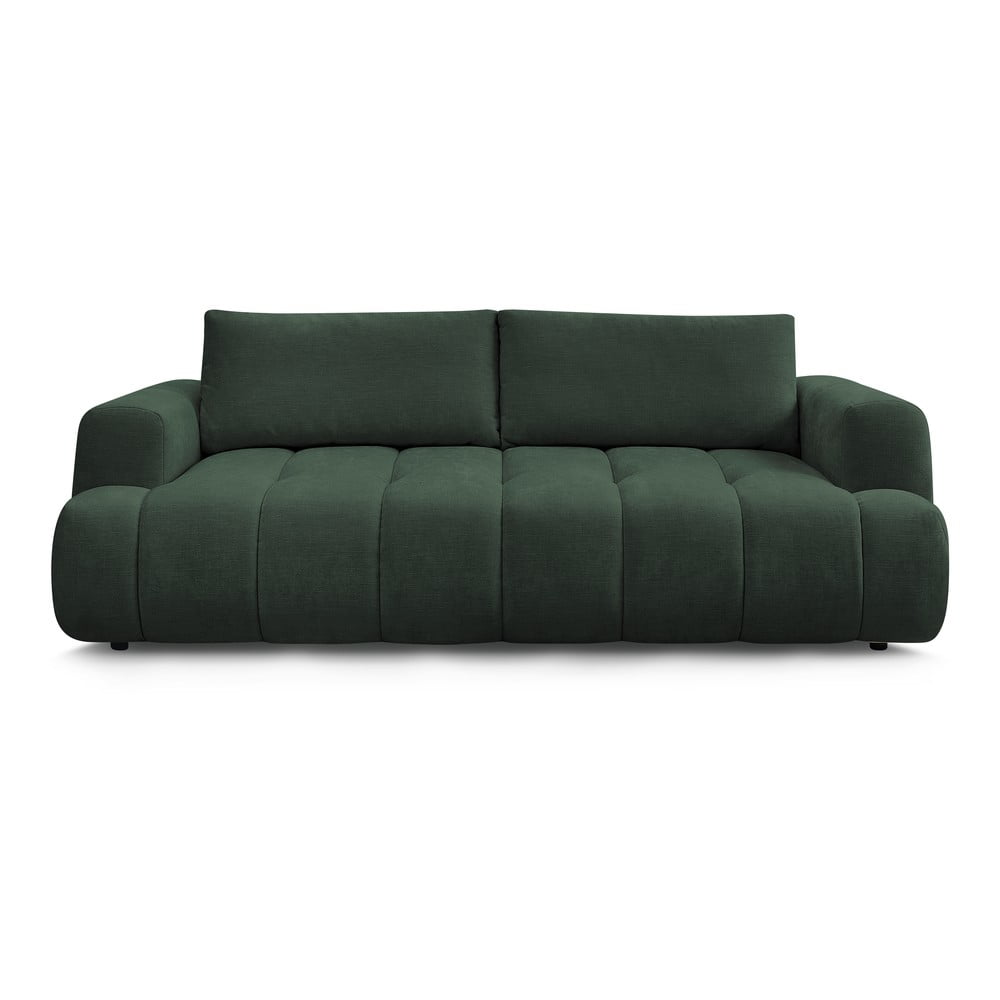 Divano verde allungabile e con contenitore rivestito in ciniglia 251 cm Fuji – Bobochic Paris | Divani